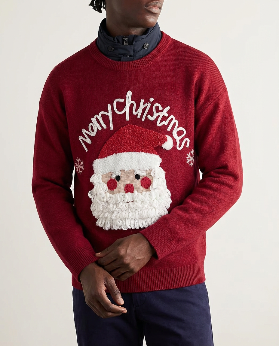 Merry Christmas Embroided Crewneck Sweater