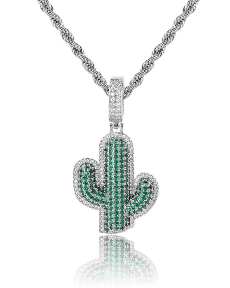 Emerald Cactus Pendant Chain