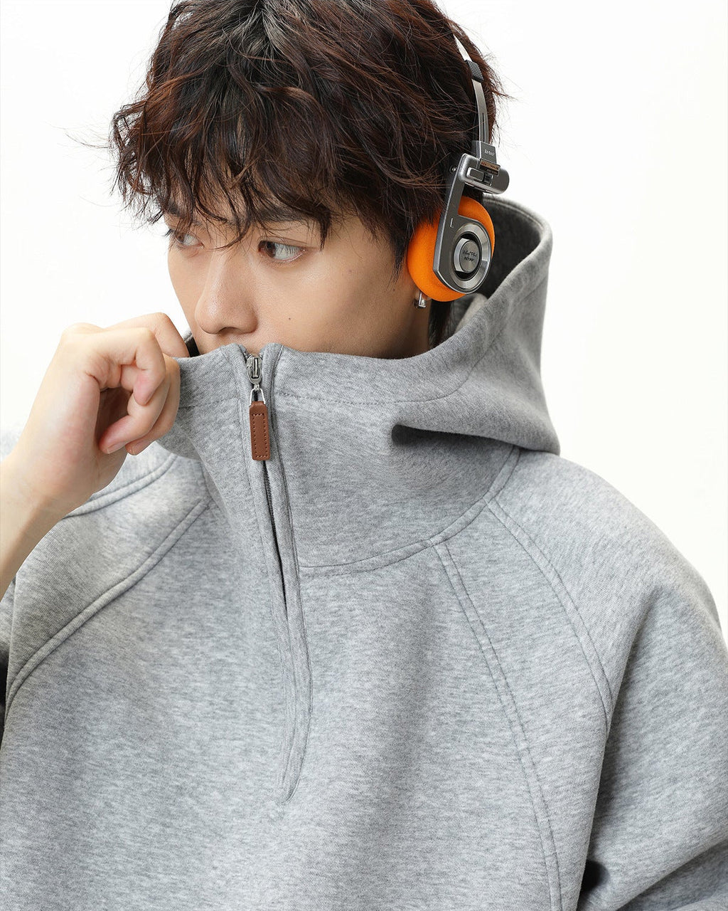 The Sculpted Split Semi-Zip Hoodie