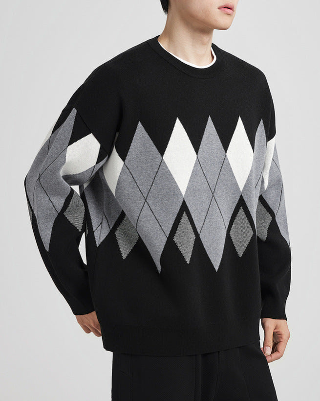 The Diamond Plaid Crew Neck Sweater