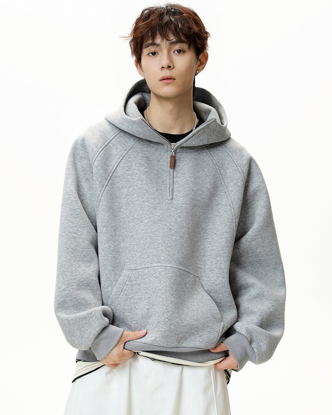 The Sculpted Split Semi-Zip Hoodie