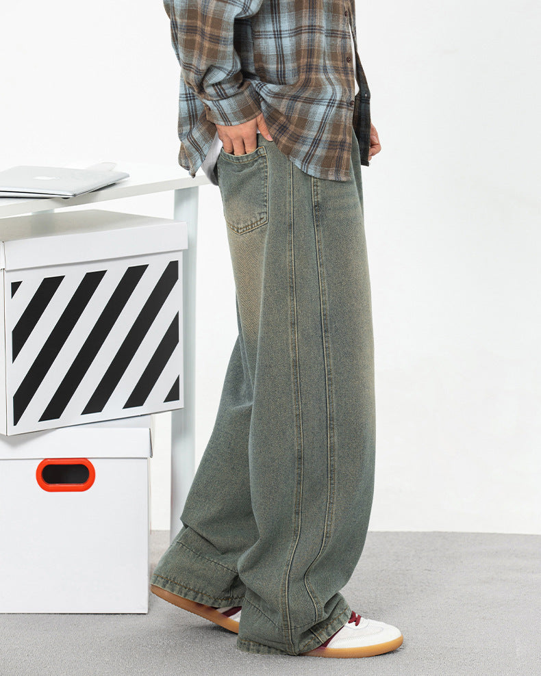 The Plaidline Washed Denim Jeans