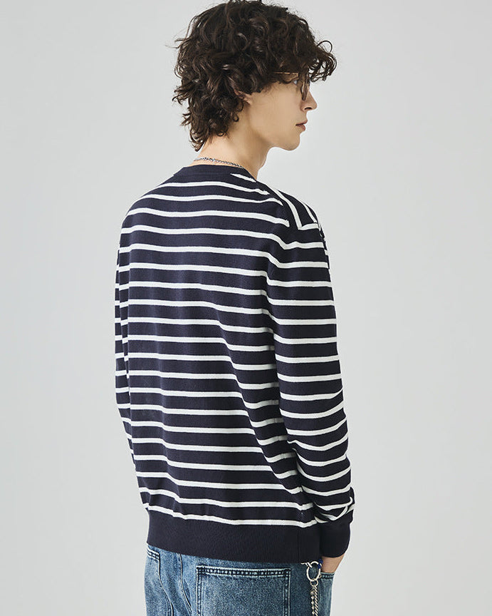 The Elliston Contrast Henley Knit Polo Sweater