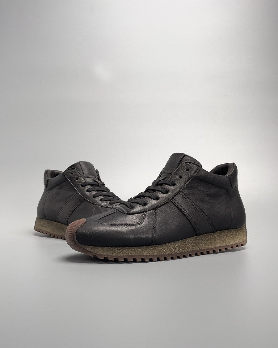 The HardBlack Martin Elite Leather Mid-Top Boots Sneaker