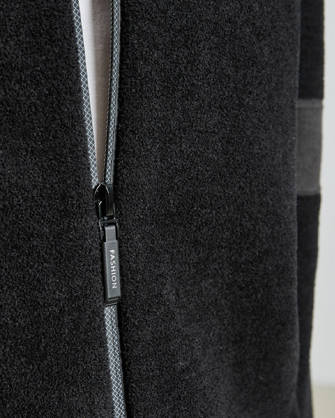 The Mo Maike Contrast Color Baseball Collar Knitted Jacket