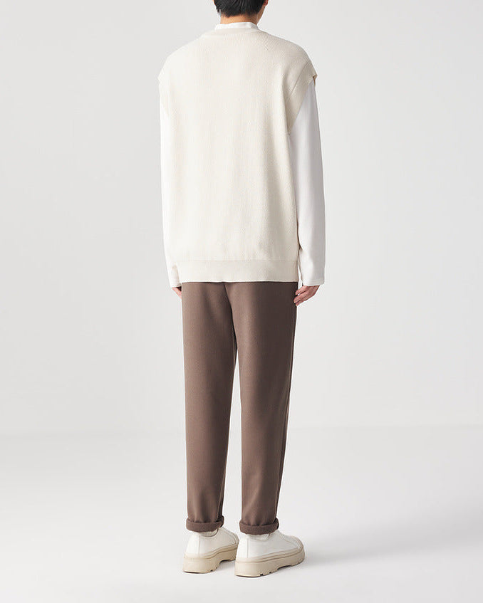 The Casual Solid Color Loose Knit Sweater Vest