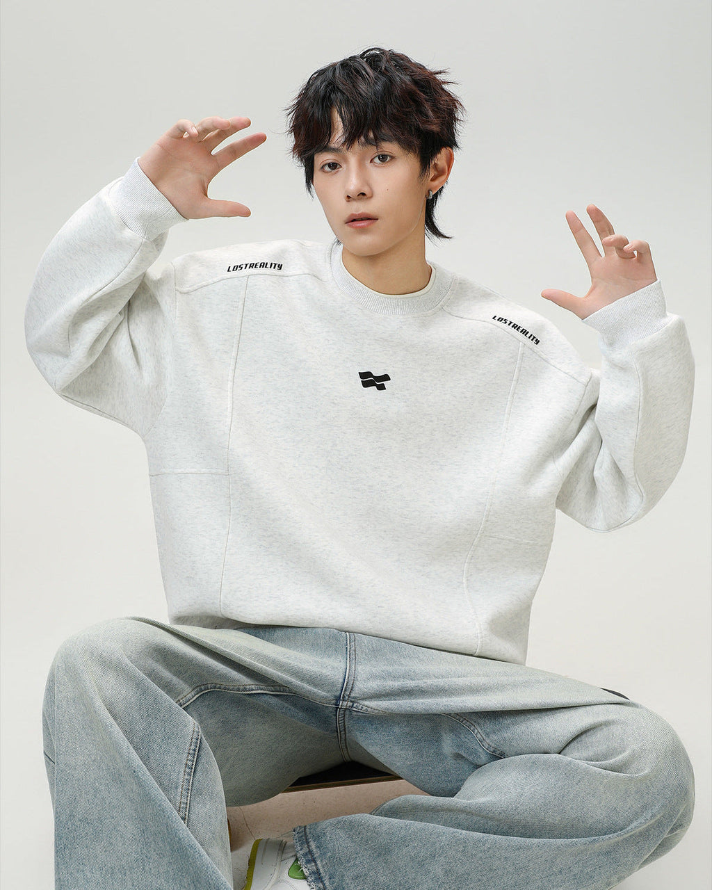 The Contour Split Heavy Crewneck Sweater