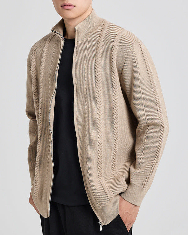 The Hartsfield Drop-Shoulder Full-zip Knit Cardigan