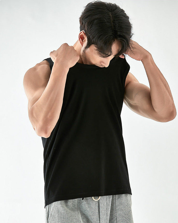 The Light Luxury Pima Cotton Ice Silk Sleeveless T-Shirt