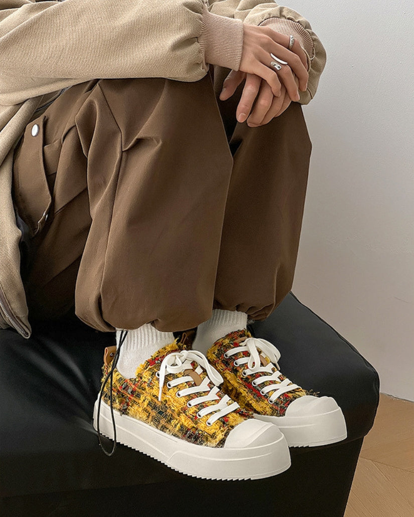 Mosaic Tweed Platform Sneakers