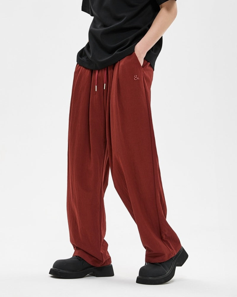 Relaxed Embroided & Wide-Leg Trousers