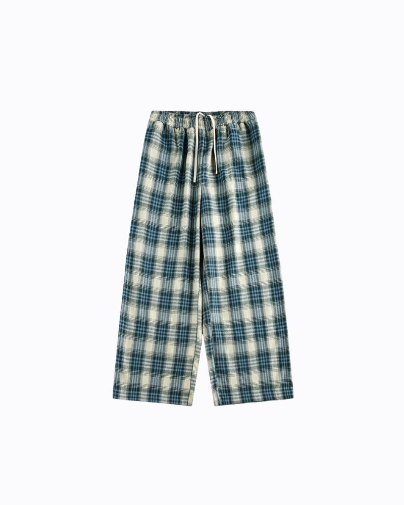 Relaxed Plaid Drawstring Pajama Pants
