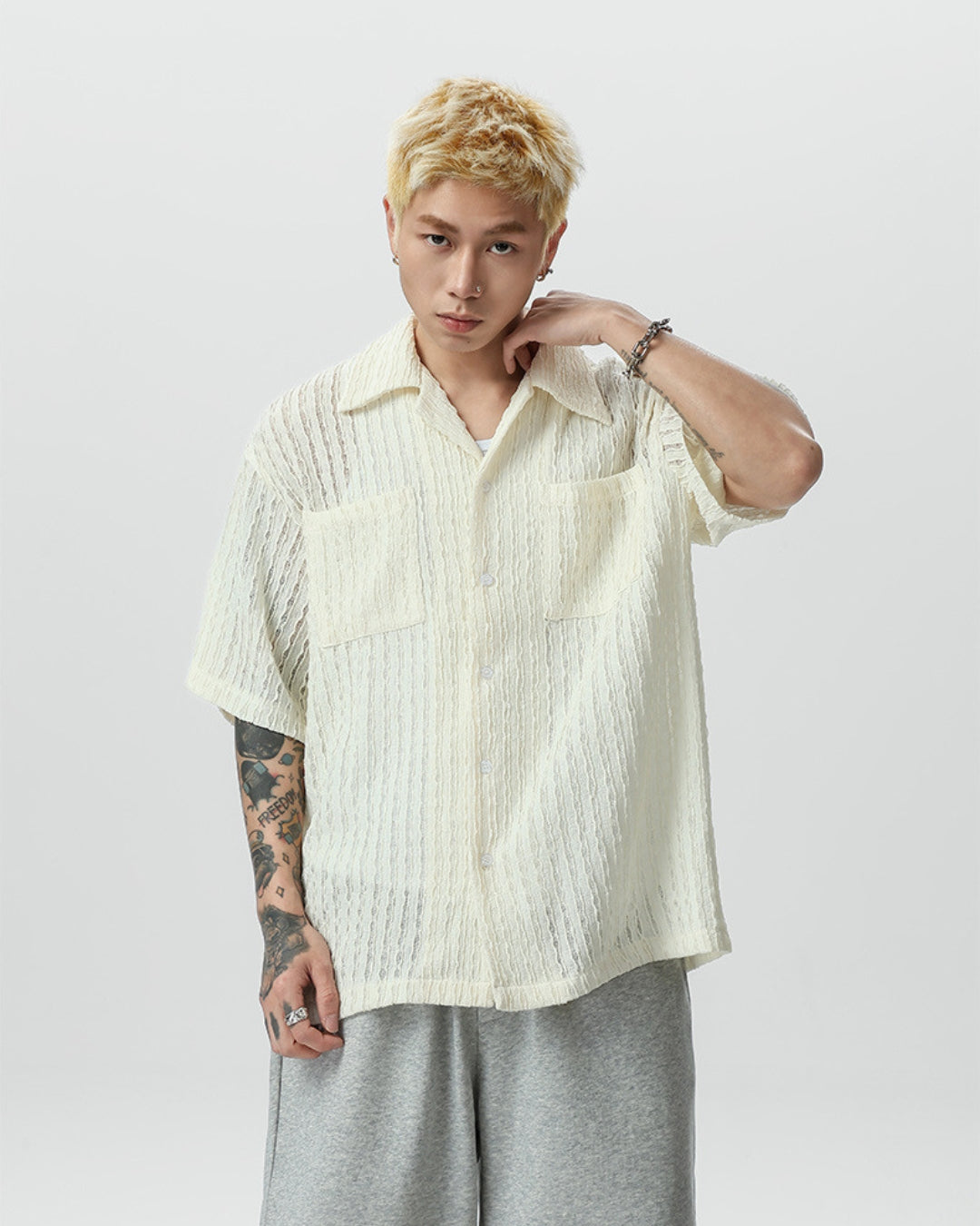 Breezy Texture Short-Sleeve Shirt