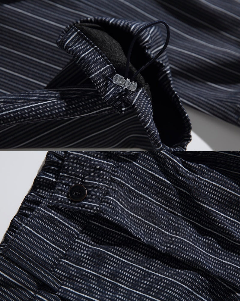 Relaxed Pinstripe Drawstring Pants