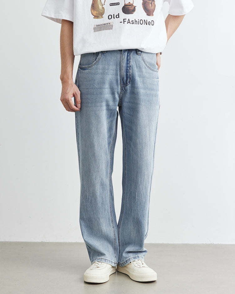 Faded Sky Straight-Leg Jeans