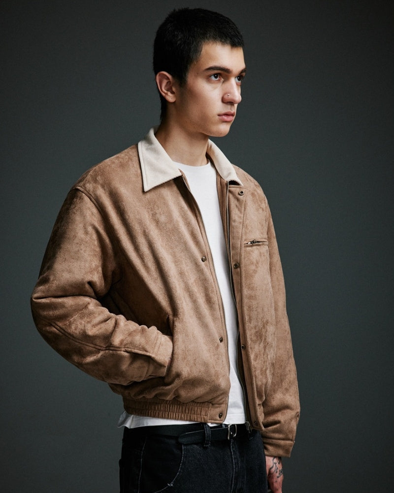 Sandstone Suede Bomber