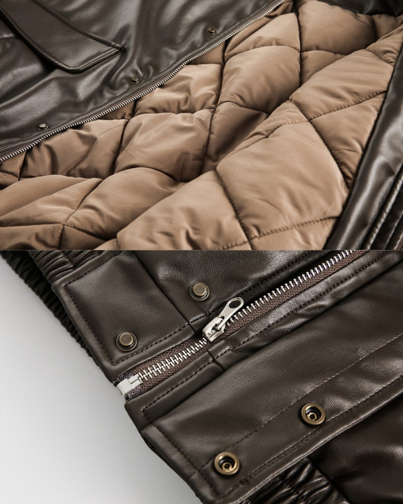 Urban Edge Faux Leather Bomber