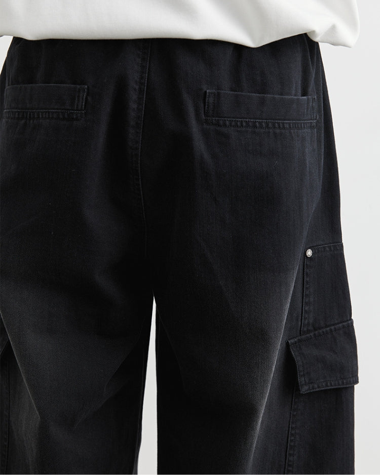 Parachute Cargo Pants with Drawstrings