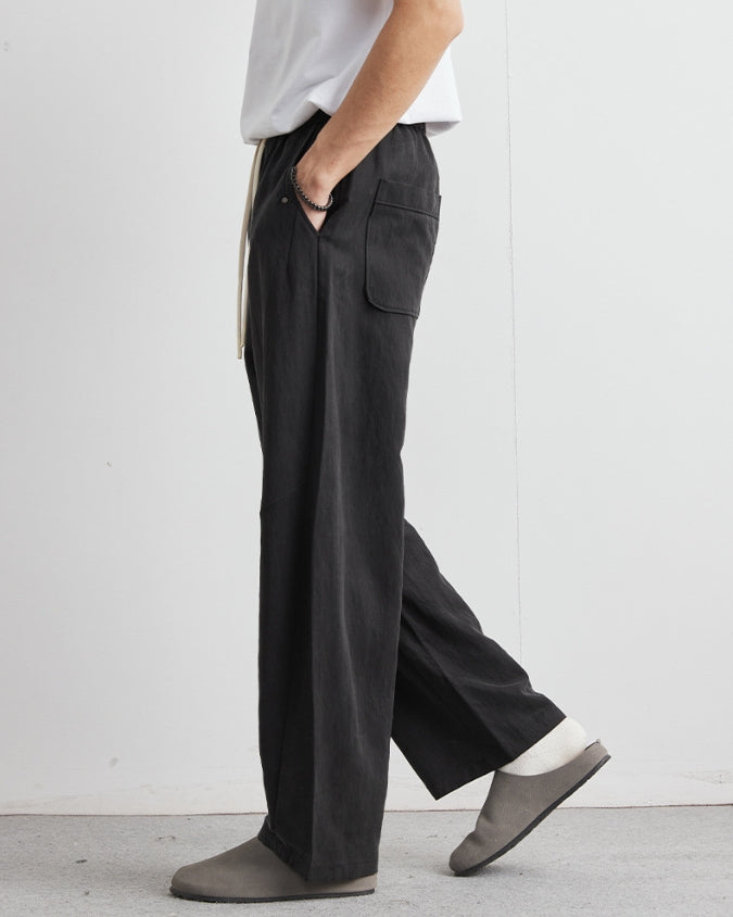 Tencel Loose Drawstrings Jogger Trousers