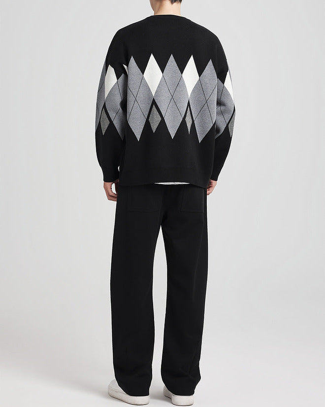 The Diamond Plaid Crew Neck Sweater