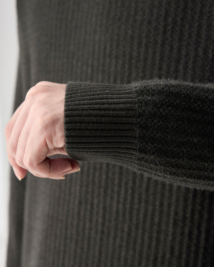 The Momeike Ribbed Elegance Half-High Collar Sweater