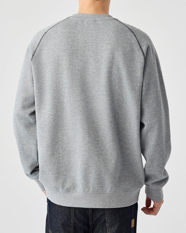 The Mo Maike 2025 Structured Split Contrast Crewneck Sweater