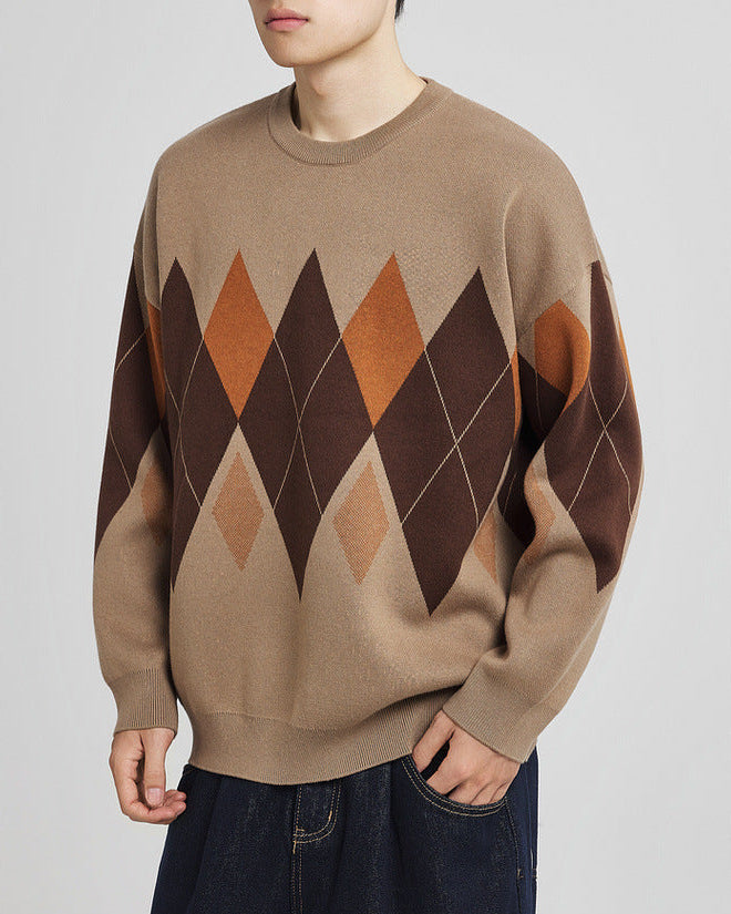 The Diamond Plaid Crew Neck Sweater