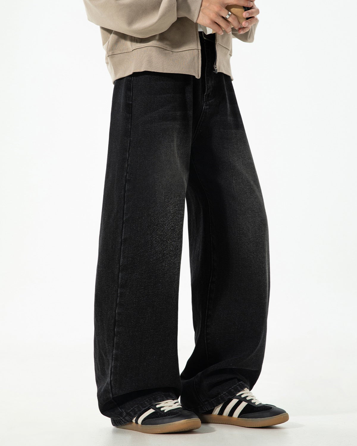 The Stonewash Draped Denim Jeans