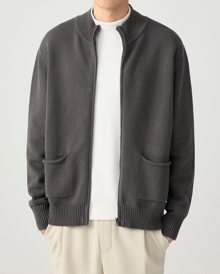 The Mo Maike UrbanCraft Thick Knit Half-Turtleneck Cardigan