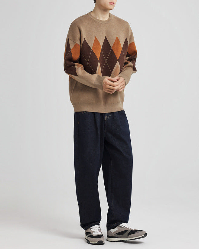 The Diamond Plaid Crew Neck Sweater