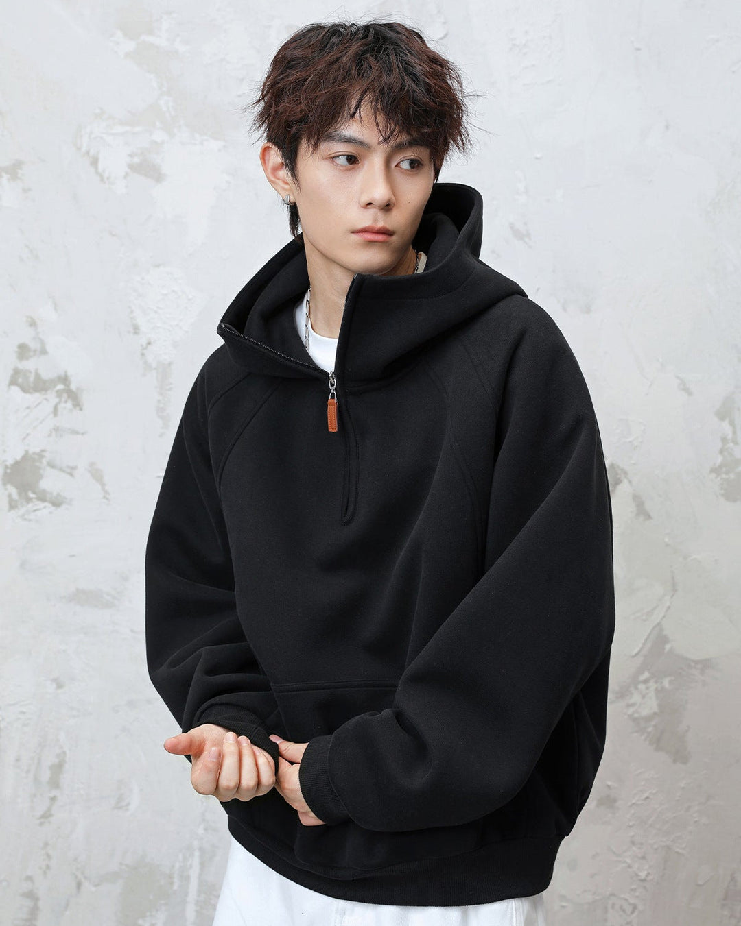 The Sculpted Split Semi-Zip Hoodie