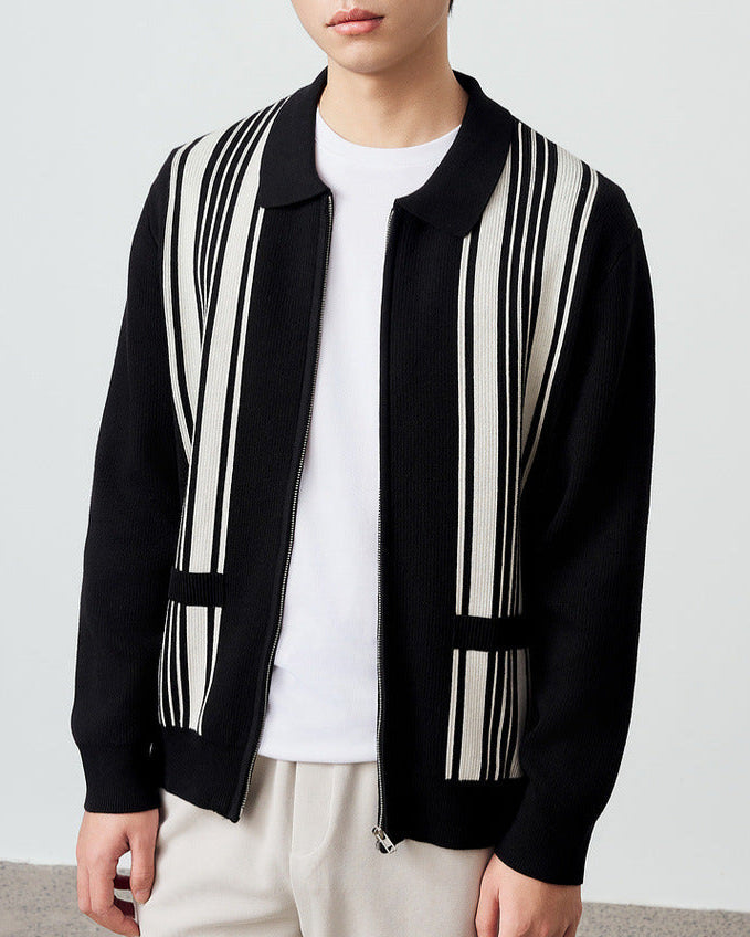 The Mo Maike Striped Harmony Knit Cardigan