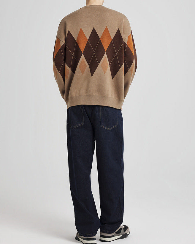 The Diamond Plaid Crew Neck Sweater