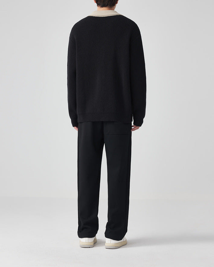 The Mo Maike Dual-Tone Lapel Knit Cardigan Jacket