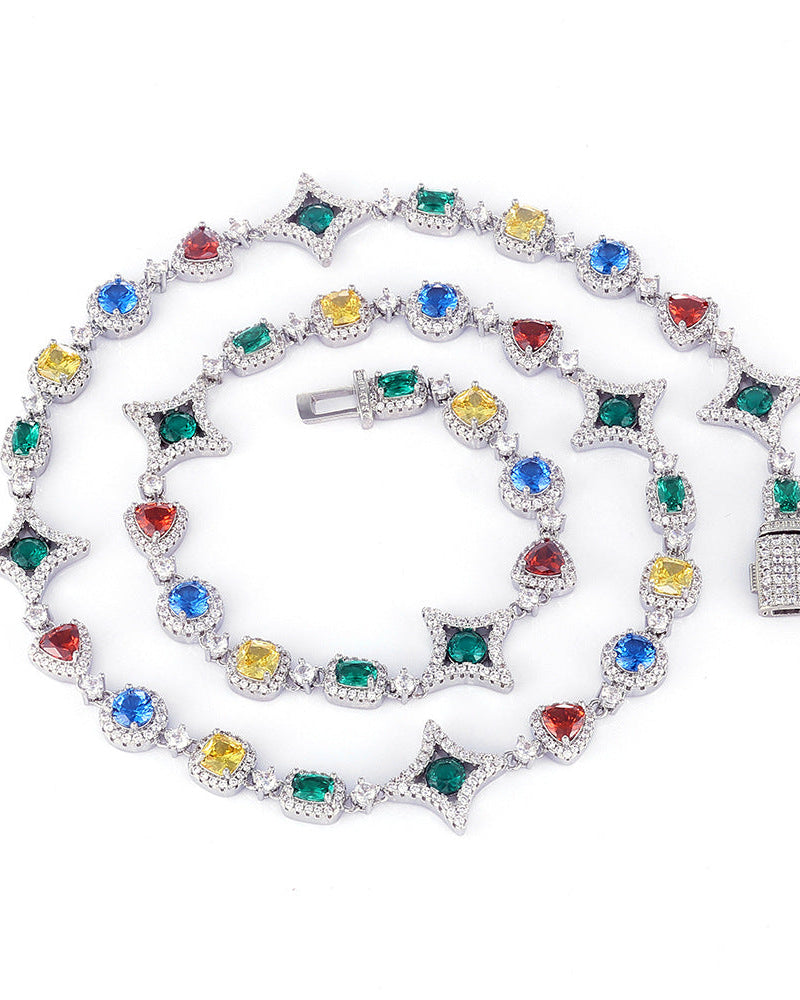Multicolor Diamond Constellation Necklace