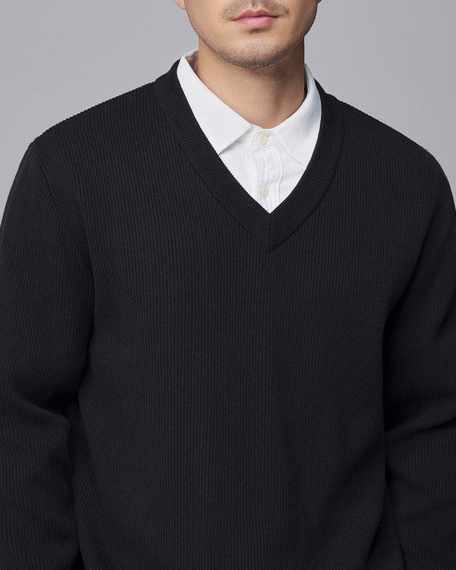 The Vertical Weave V-Neck Sweater