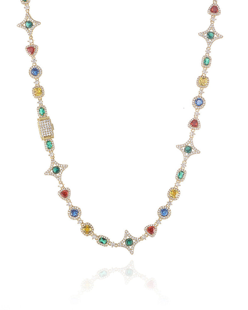 Multicolor Diamond Constellation Necklace