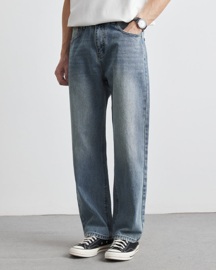 GT Vintage Washed Straight-Leg Denim Jeans