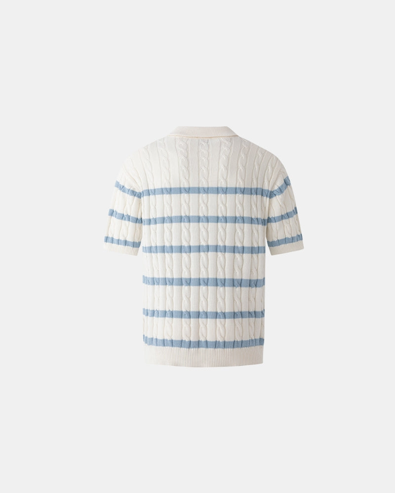 Textured Knit Polo Short Sleeve