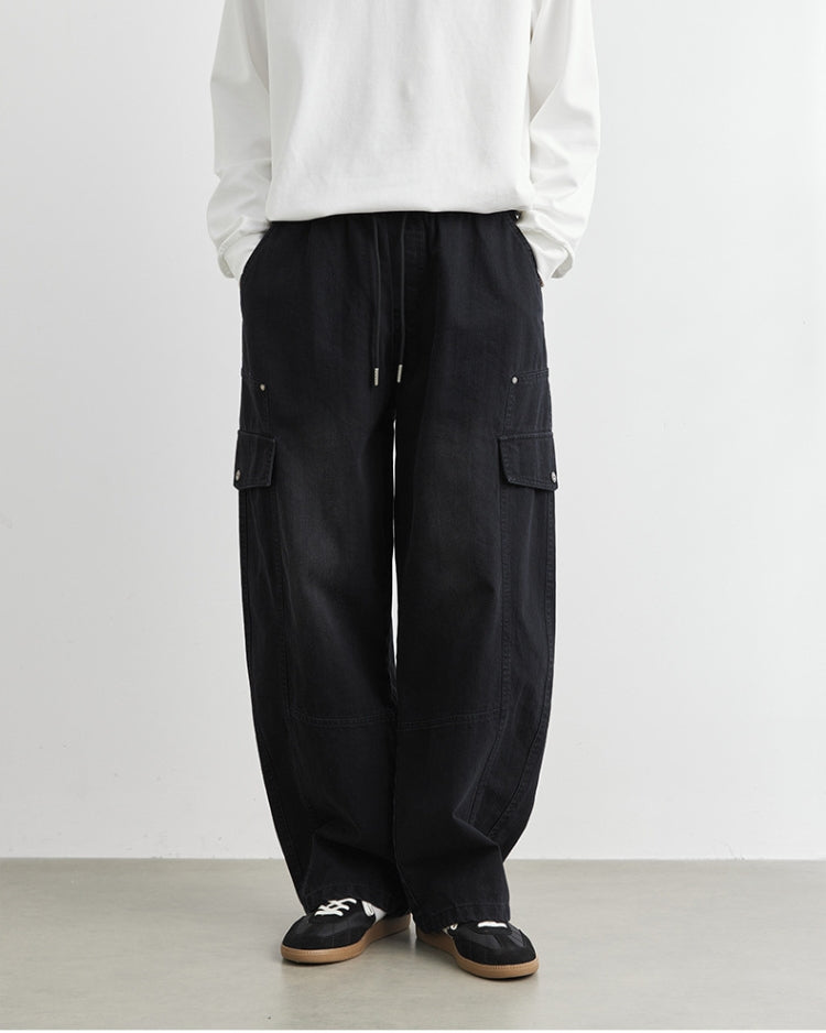 Parachute Cargo Pants with Drawstrings