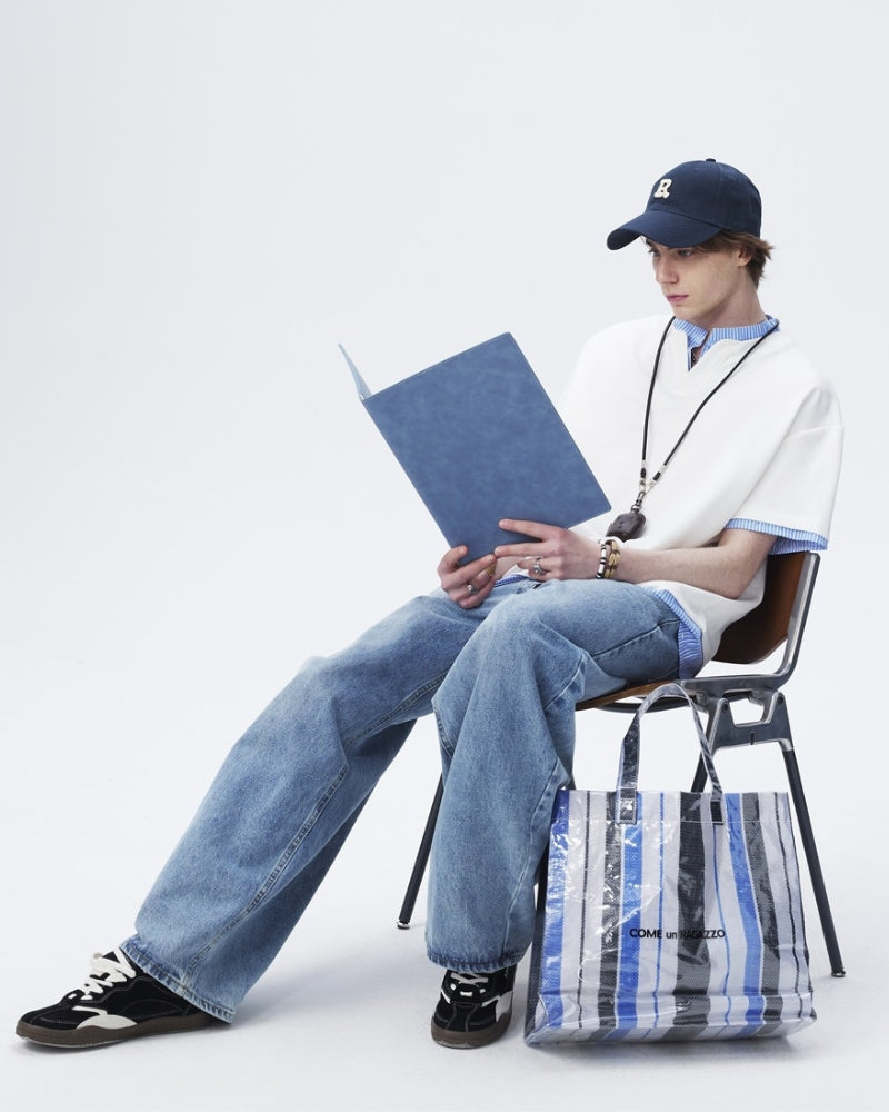 Layered Collar Short-Sleeve T-Shirt