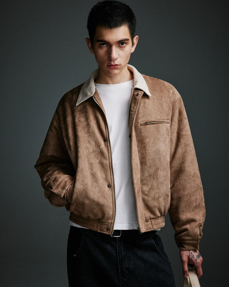 Sandstone Suede Bomber
