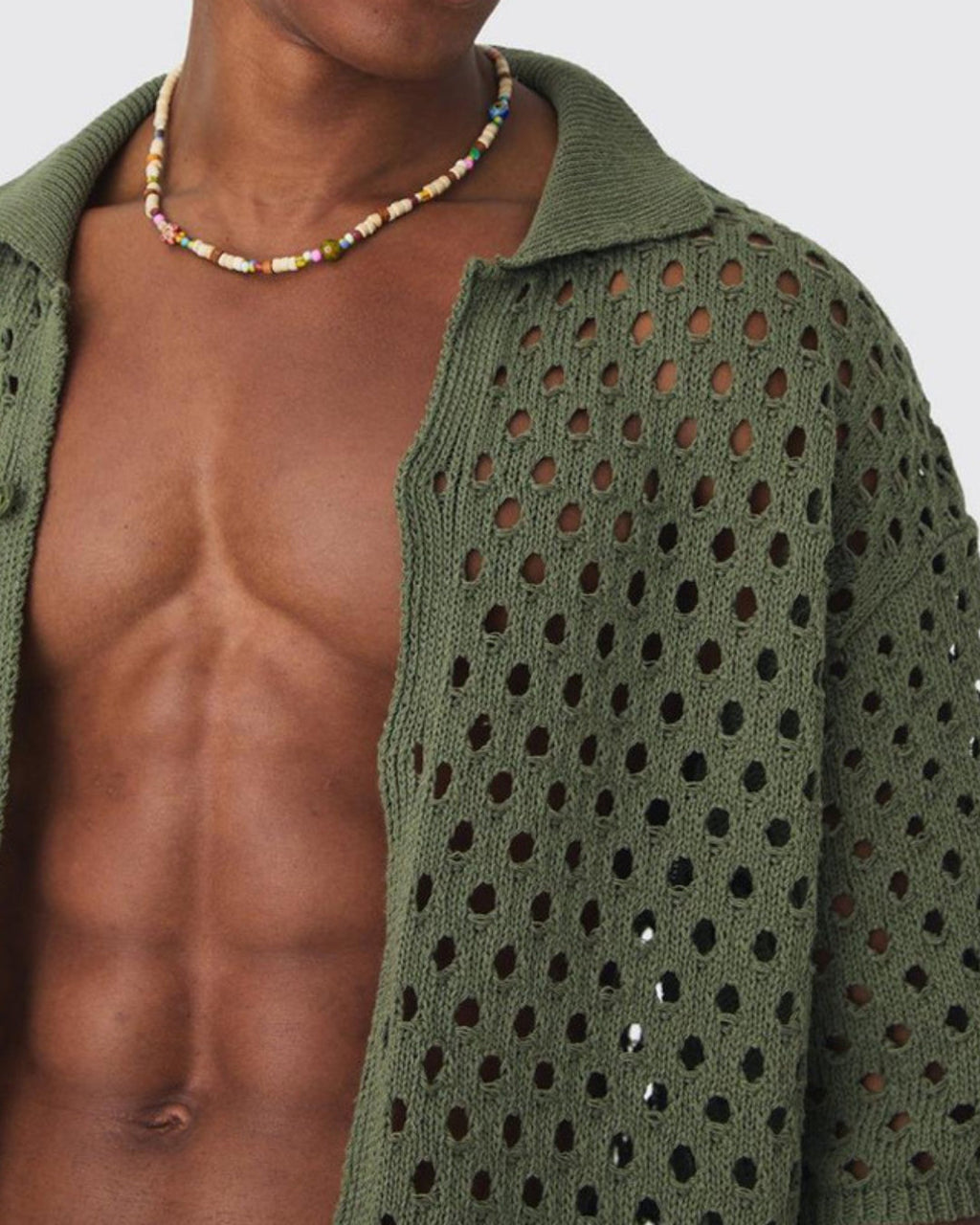 Olive Open‑Knit Resort Set