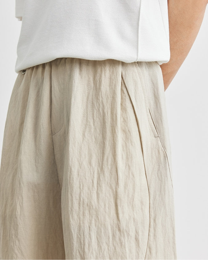 Wide Relaxed Linen Shorts
