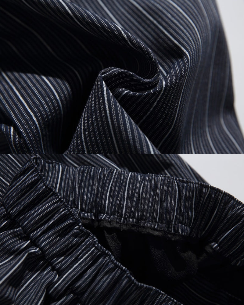 Relaxed Pinstripe Drawstring Pants