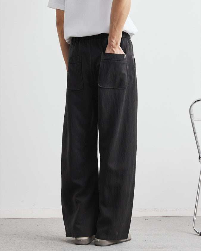 Tencel Loose Drawstrings Jogger Trousers