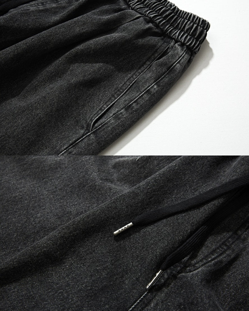 Relaxed Fit Elastic Band Drawstring Shorts