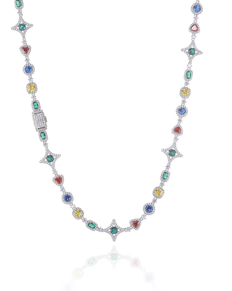 Multicolor Diamond Constellation Necklace