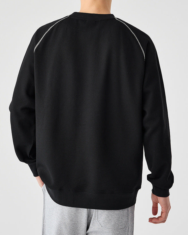 The Mo Maike 2025 Structured Split Contrast Crewneck Sweater