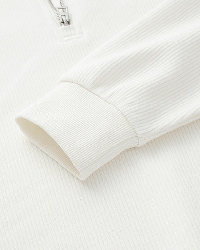 Vertical Texture Half-zip Sweatshirt